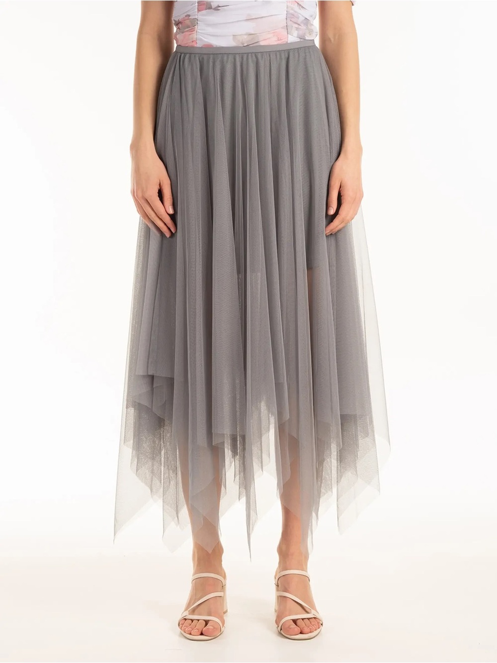 Gray Layered Tulle Skirt INE SIZE (elastic waist)